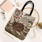 Australia Wombat Tote Bag Aussie Map Aboriginal Pattern