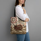 Australia Wombat Tote Bag Aussie Map Aboriginal Pattern