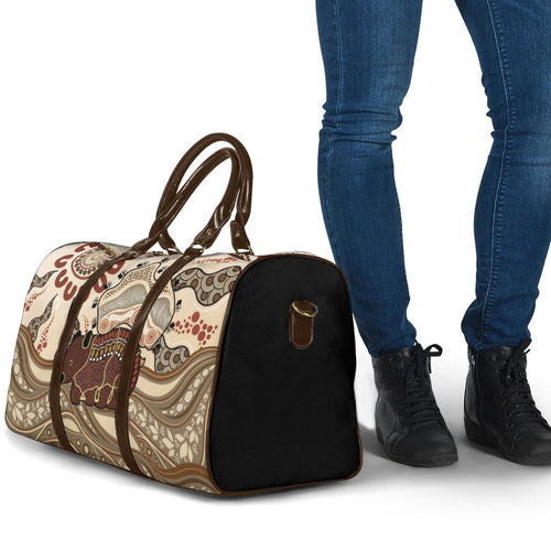 Australia Wombat Travel Bag Aussie Map Aboriginal Pattern