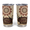 Australia Wombat Tumbler Cup Aussie Map Aboriginal Pattern