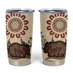 Australia Wombat Tumbler Cup Aussie Map Aboriginal Pattern