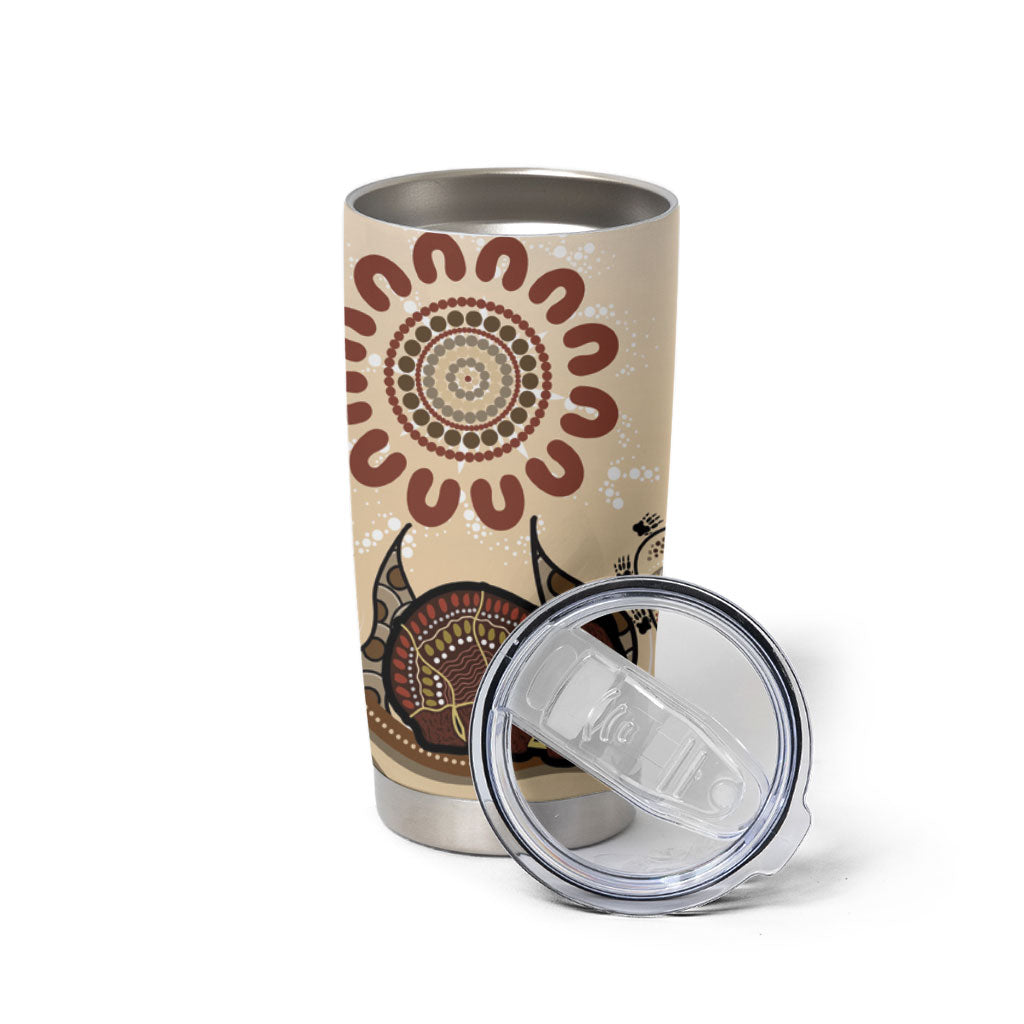 Australia Wombat Tumbler Cup Aussie Map Aboriginal Pattern
