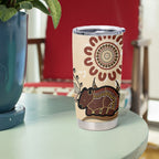 Australia Wombat Tumbler Cup Aussie Map Aboriginal Pattern