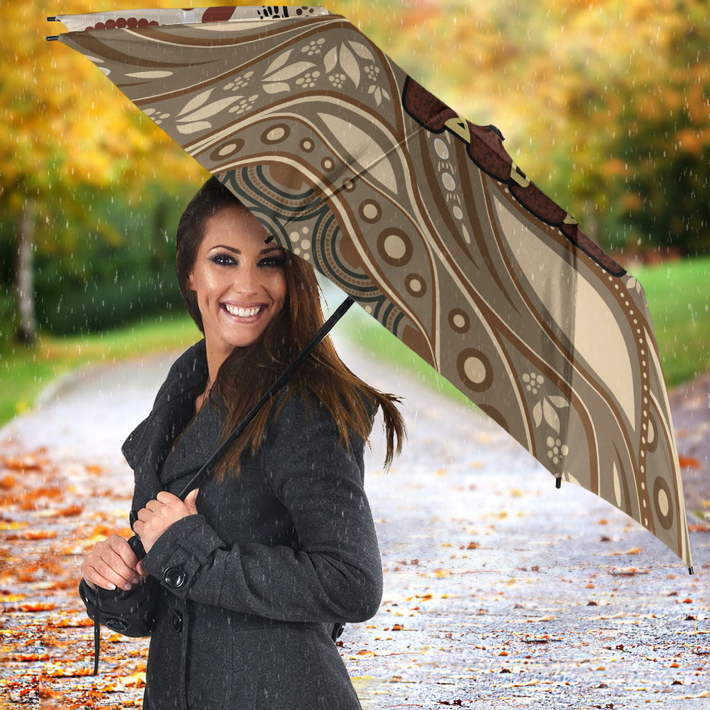 Australia Wombat Umbrella Aussie Map Aboriginal Pattern