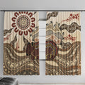 Australia Wombat Window Curtain Aussie Map Aboriginal Pattern