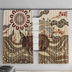 Australia Wombat Window Curtain Aussie Map Aboriginal Pattern