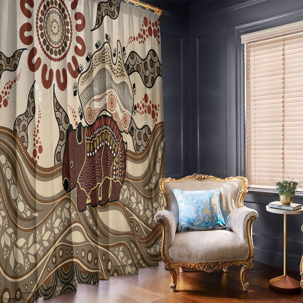 Australia Wombat Window Curtain Aussie Map Aboriginal Pattern