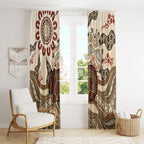 Australia Wombat Window Curtain Aussie Map Aboriginal Pattern