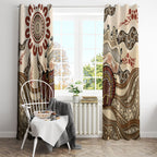 Australia Wombat Window Curtain Aussie Map Aboriginal Pattern