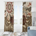 Australia Wombat Window Curtain Aussie Map Aboriginal Pattern