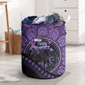 Australia Alzheimer's and Brain Awareness Laundry Basket Elephant Forget-Me-Not Aboriginal Art