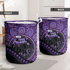 Australia Alzheimer's and Brain Awareness Laundry Basket Elephant Forget-Me-Not Aboriginal Art