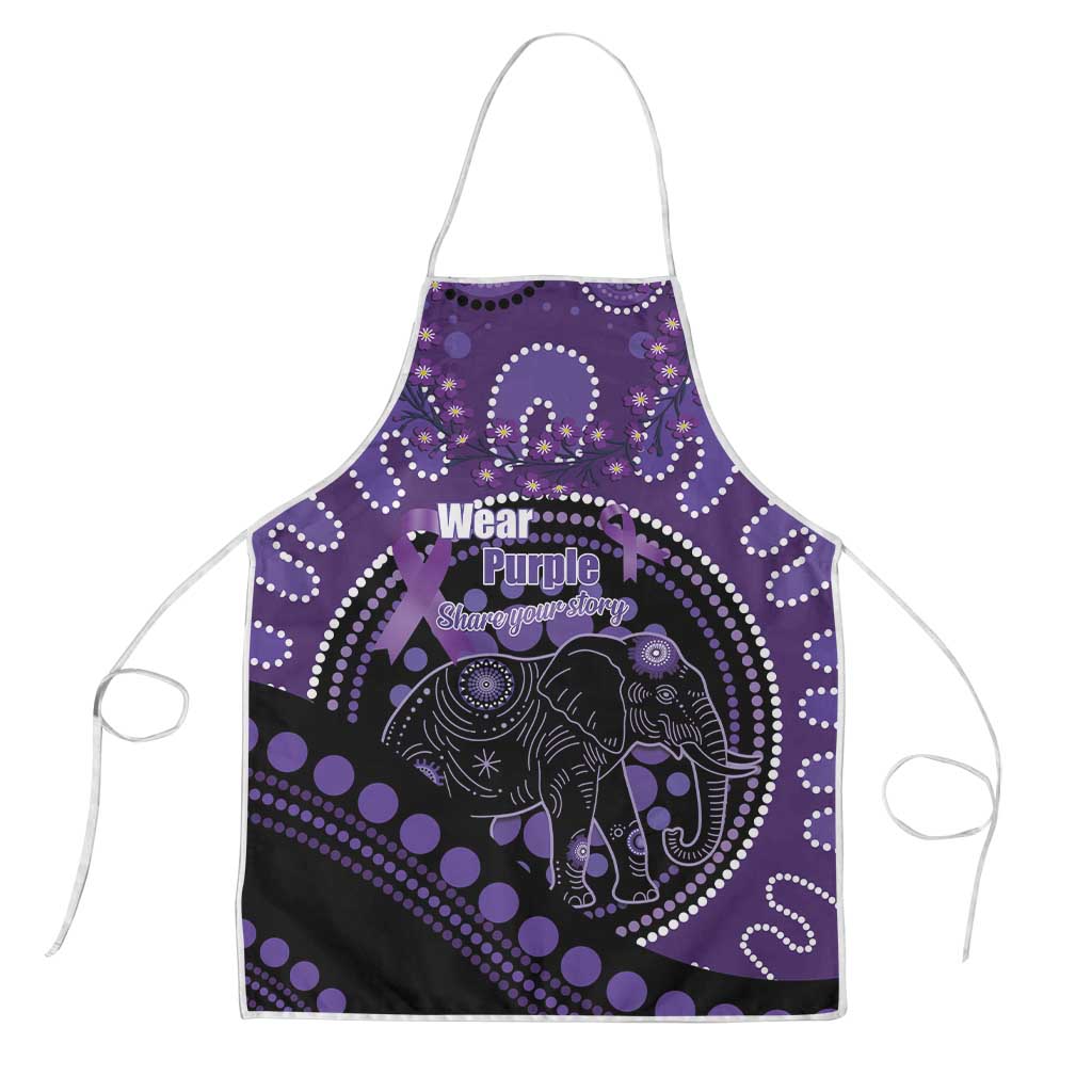 Australia Alzheimer's and Brain Awareness Apron Elephant Forget-Me-Not Aboriginal Art
