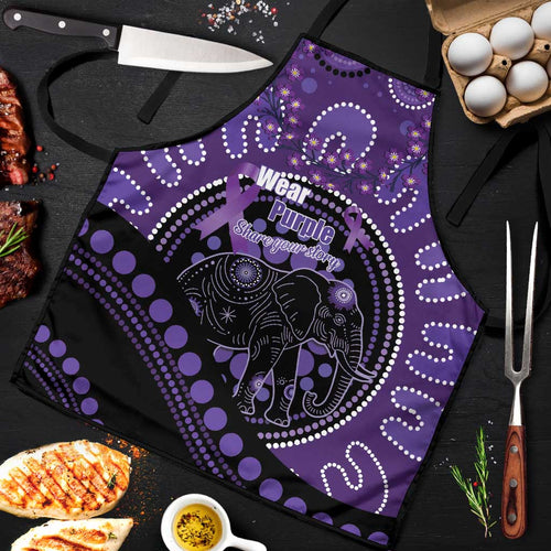 Australia Alzheimer's and Brain Awareness Apron Elephant Forget-Me-Not Aboriginal Art