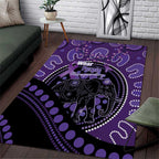 Australia Alzheimer's and Brain Awareness Area Rug Elephant Forget-Me-Not Aboriginal Art