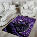 Australia Alzheimer's and Brain Awareness Area Rug Elephant Forget-Me-Not Aboriginal Art