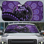 Australia Alzheimer's and Brain Awareness Auto Sun Shade Elephant Forget-Me-Not Aboriginal Art