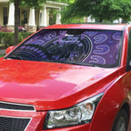 Australia Alzheimer's and Brain Awareness Auto Sun Shade Elephant Forget-Me-Not Aboriginal Art