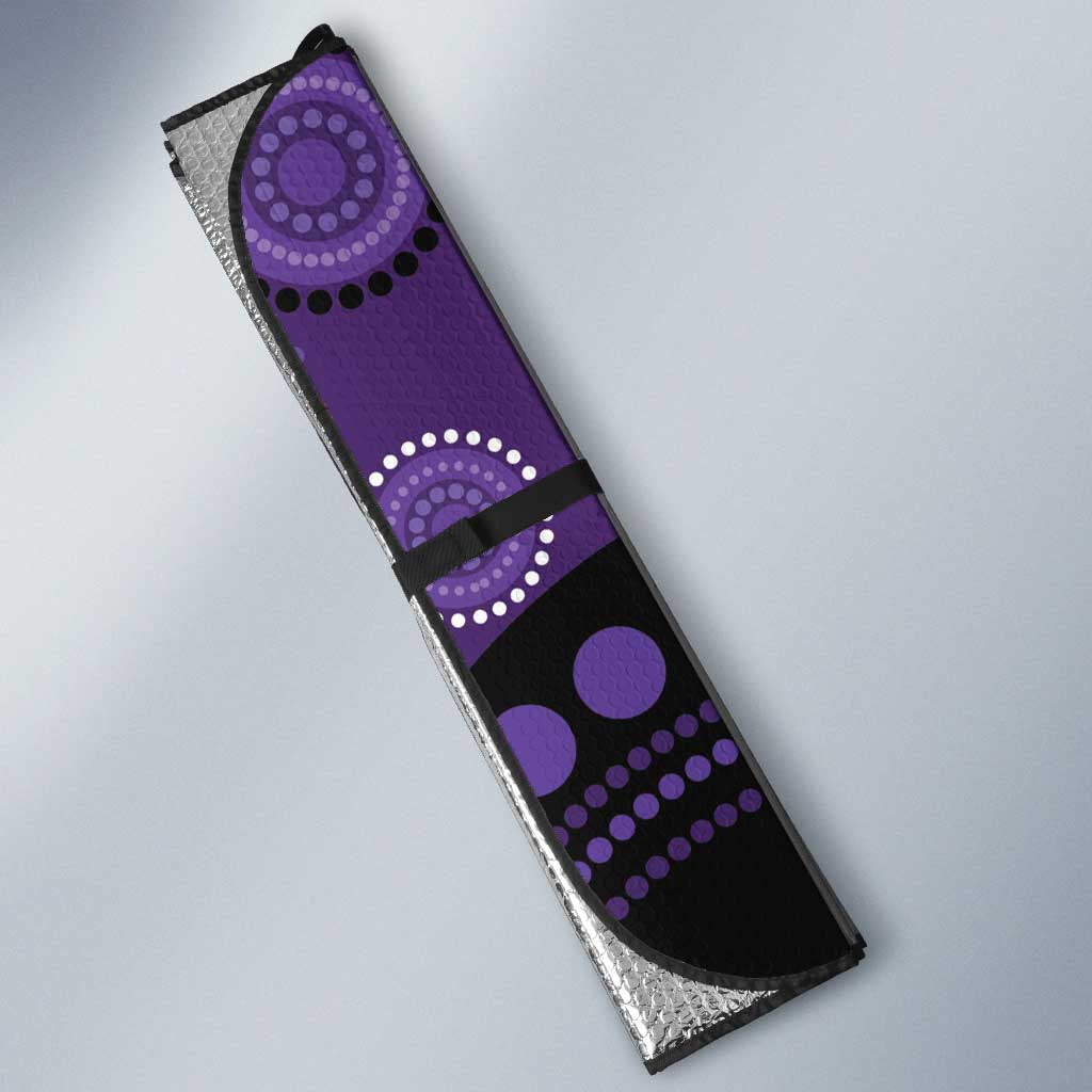 Australia Alzheimer's and Brain Awareness Auto Sun Shade Elephant Forget-Me-Not Aboriginal Art