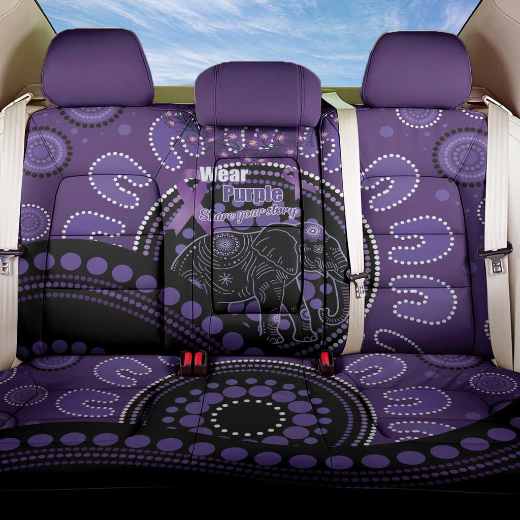 Australia Alzheimer's and Brain Awareness Back Car Seat Cover Elephant Forget-Me-Not Aboriginal Art