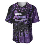 Australia Alzheimer's and Brain Awareness Personalised Baseball Jersey Elephant Forget-Me-Not Aboriginal Art