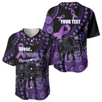 Australia Alzheimer's and Brain Awareness Personalised Baseball Jersey Elephant Forget-Me-Not Aboriginal Art