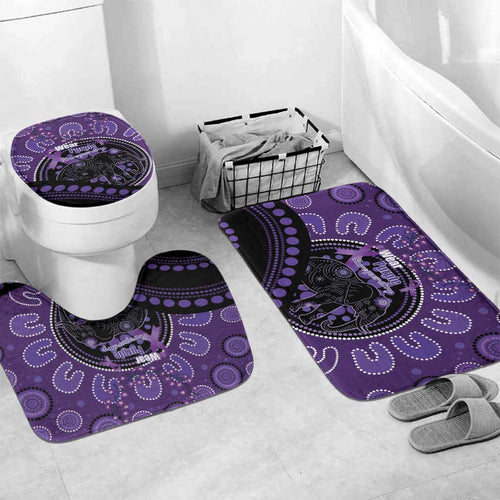 Australia Alzheimer's and Brain Awareness Bathroom Set Elephant Forget-Me-Not Aboriginal Art