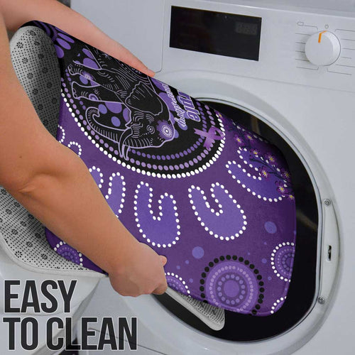 Australia Alzheimer's and Brain Awareness Bathroom Set Elephant Forget-Me-Not Aboriginal Art