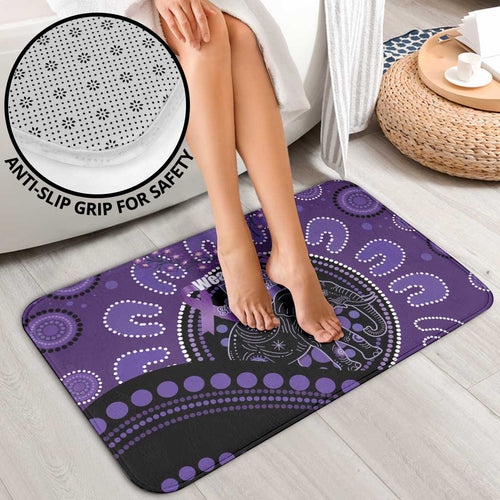 Australia Alzheimer's and Brain Awareness Bathroom Set Elephant Forget-Me-Not Aboriginal Art