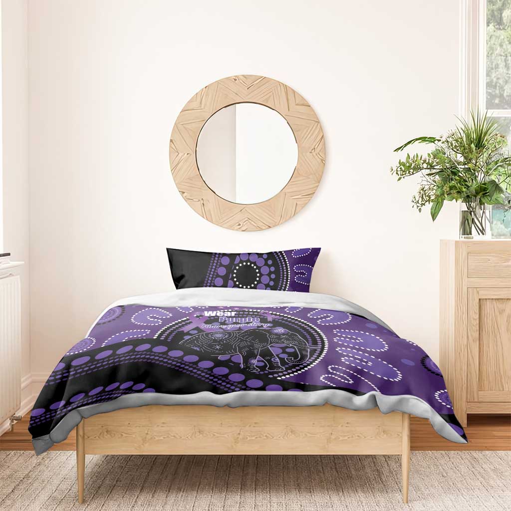 Australia Alzheimer's and Brain Awareness Bedding Set Elephant Forget-Me-Not Aboriginal Art
