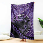 Australia Alzheimer's and Brain Awareness Blanket Elephant Forget-Me-Not Aboriginal Art