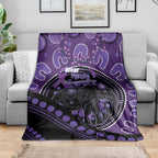Australia Alzheimer's and Brain Awareness Blanket Elephant Forget-Me-Not Aboriginal Art