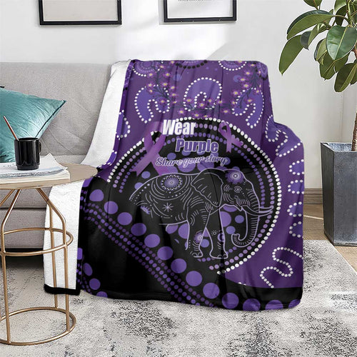Australia Alzheimer's and Brain Awareness Blanket Elephant Forget-Me-Not Aboriginal Art