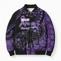 Australia Alzheimer's and Brain Awareness Personalised Bomber Puffer Jacket Elephant Forget-Me-Not Aboriginal Art