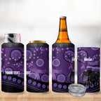 Australia Alzheimer's and Brain Awareness Personalised 4 in 1 Can Cooler Tumbler Elephant Forget-Me-Not Aboriginal Art