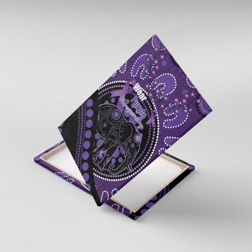 Australia Alzheimer's and Brain Awareness Canvas Wall Art Elephant Forget-Me-Not Aboriginal Art