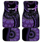 Australia Alzheimer's and Brain Awareness Personalised Car Mats Elephant Forget-Me-Not Aboriginal Art