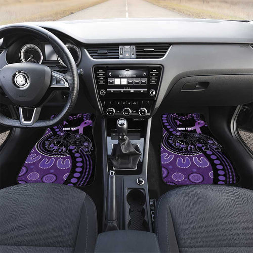 Australia Alzheimer's and Brain Awareness Personalised Car Mats Elephant Forget-Me-Not Aboriginal Art