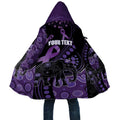 Australia Alzheimer's and Brain Awareness Personalised Cloak Elephant Forget-Me-Not Aboriginal Art
