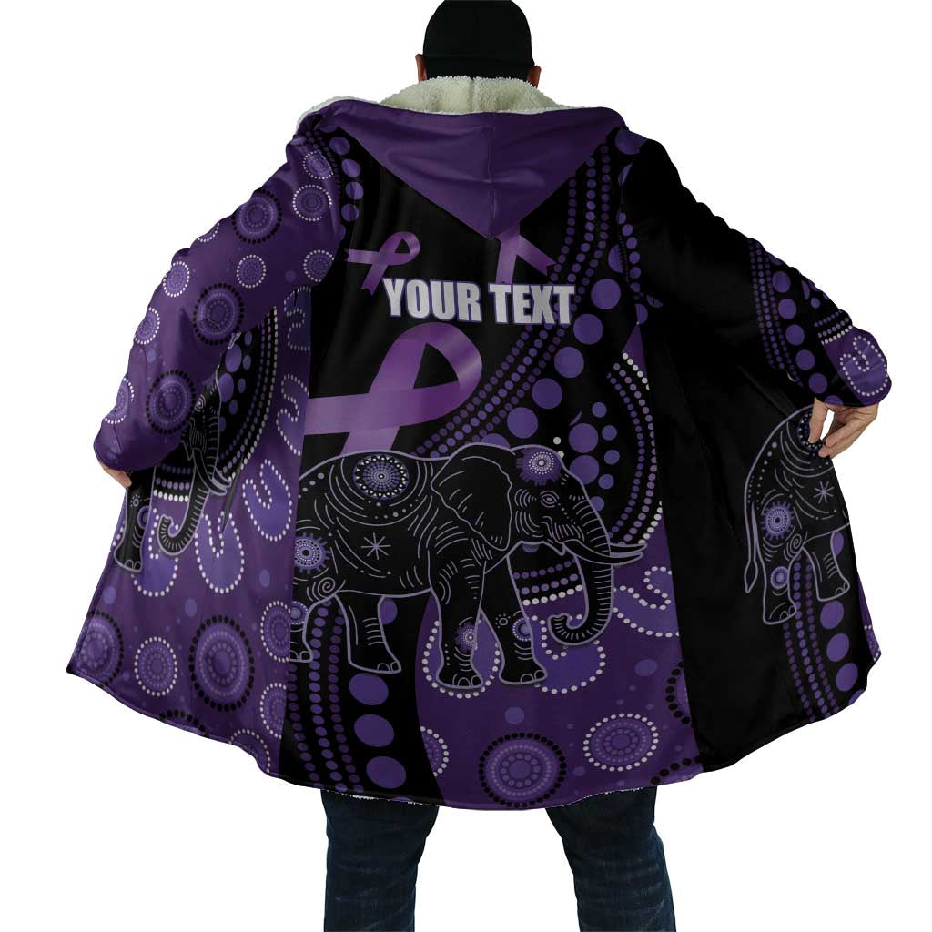 Australia Alzheimer's and Brain Awareness Personalised Cloak Elephant Forget-Me-Not Aboriginal Art