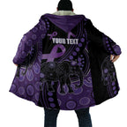 Australia Alzheimer's and Brain Awareness Personalised Cloak Elephant Forget-Me-Not Aboriginal Art