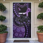 Australia Alzheimer's and Brain Awareness Personalised Door Cover Elephant Forget-Me-Not Aboriginal Art