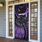 Australia Alzheimer's and Brain Awareness Personalised Door Cover Elephant Forget-Me-Not Aboriginal Art