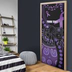 Australia Alzheimer's and Brain Awareness Personalised Door Cover Elephant Forget-Me-Not Aboriginal Art