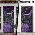 Australia Alzheimer's and Brain Awareness Personalised Door Cover Elephant Forget-Me-Not Aboriginal Art