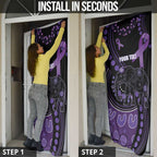 Australia Alzheimer's and Brain Awareness Personalised Door Cover Elephant Forget-Me-Not Aboriginal Art