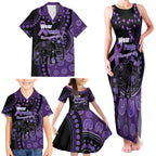 Australia Alzheimer's and Brain Awareness Personalised Family Matching Tank Maxi Dress and Hawaiian Shirt Elephant Forget-Me-Not Aboriginal Art