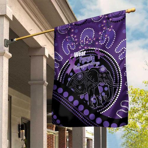 Australia Alzheimer's and Brain Awareness Garden Flag Elephant Forget-Me-Not Aboriginal Art