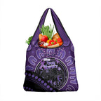 Australia Alzheimer's and Brain Awareness Grocery Bag Elephant Forget-Me-Not Aboriginal Art