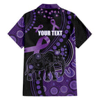 Australia Alzheimer's and Brain Awareness Personalised Hawaiian Shirt Elephant Forget-Me-Not Aboriginal Art